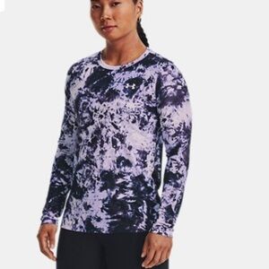 Purple tie dye UNDER ARMOUR Velocity Printed Long Sleeve shirt size XS
